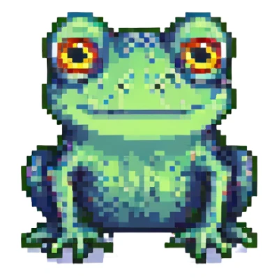 cartoon frog with big eyes sticker
