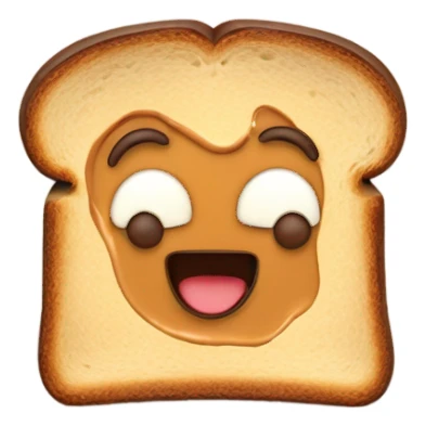 Peanut butter toast with a face  sticker