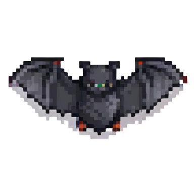 minimalist solid black bat sticker