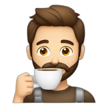 homem com barba segurando um copo café sticker