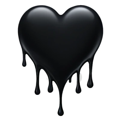 Dripping black heart sticker
