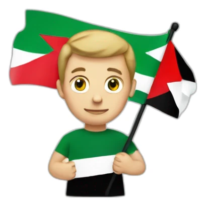 white men holding palestine flag sticker