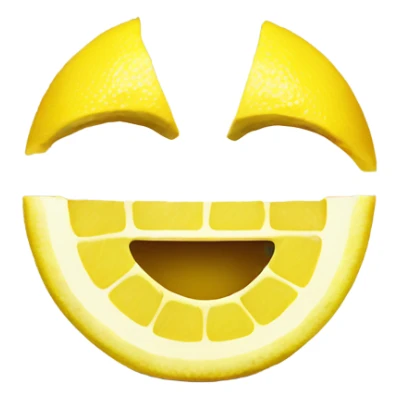 Smiley face with lemon slice in mouth  sticker