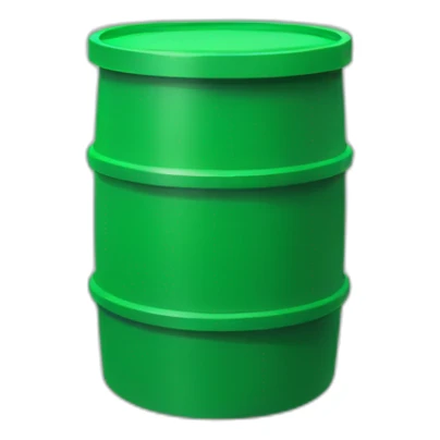green construction plastic barrel with legs, wearing black crocs sticker