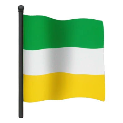 Flag with half green (on the left) and half yellow sticker