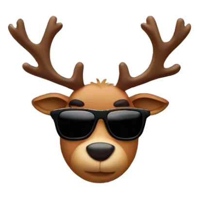 Reindeer with sunglasses sticker