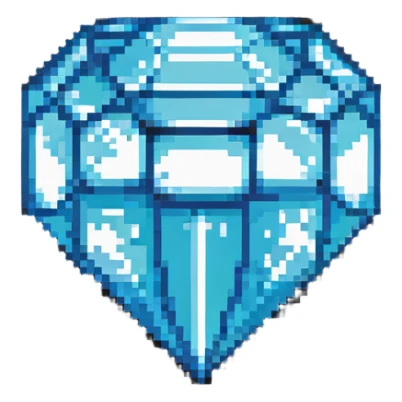 blocky pixelated Minecraft diamond emoji, less realistic sticker