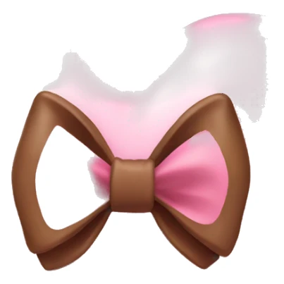 Pink heart with brown bow  sticker