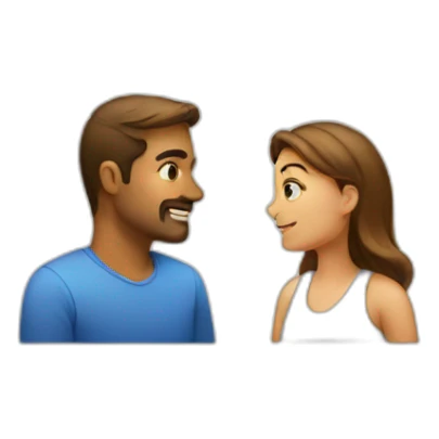 a man talk with a women sticker
