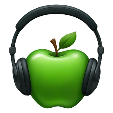 dark green apple headphones sticker
