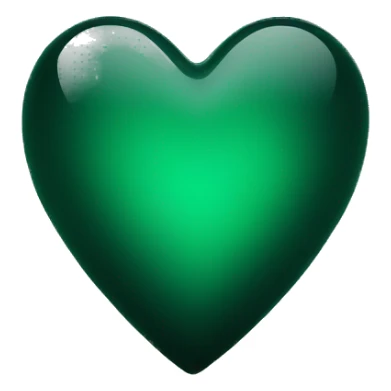 Dark green glass heart  sticker