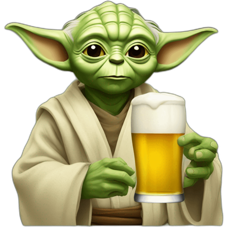 Yoda avec une biere emoji