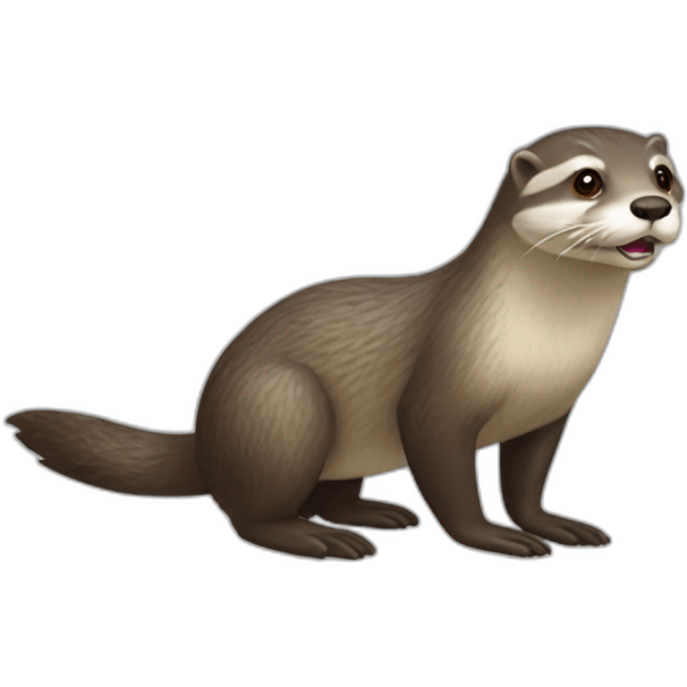 Loutre sur un loup emoji