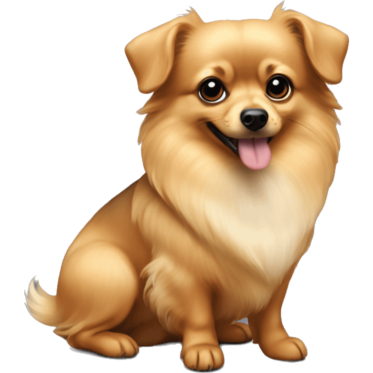 Dachshund Pomeranian in black and blonde emoji