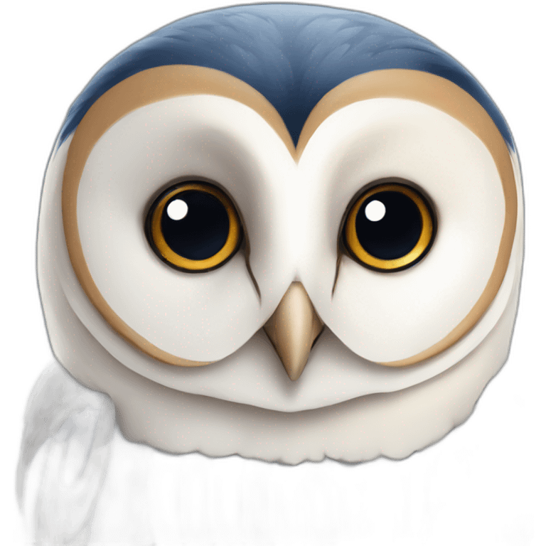 Barn Owl wearing dark blue and white striped shirt emoji