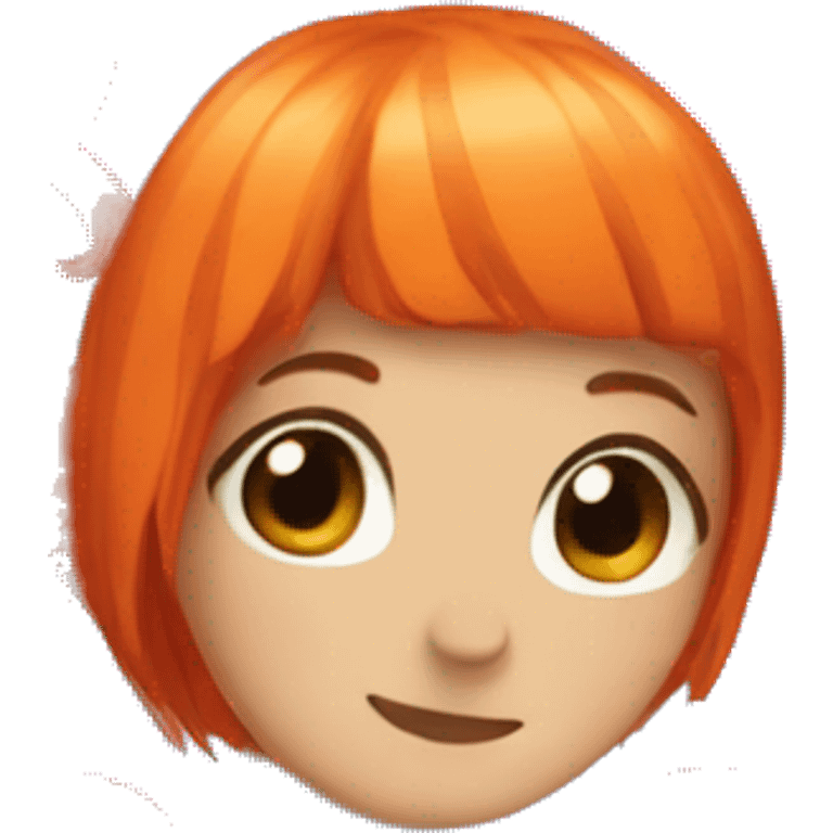 girl with orange hair and a red octopus as a pet emoji