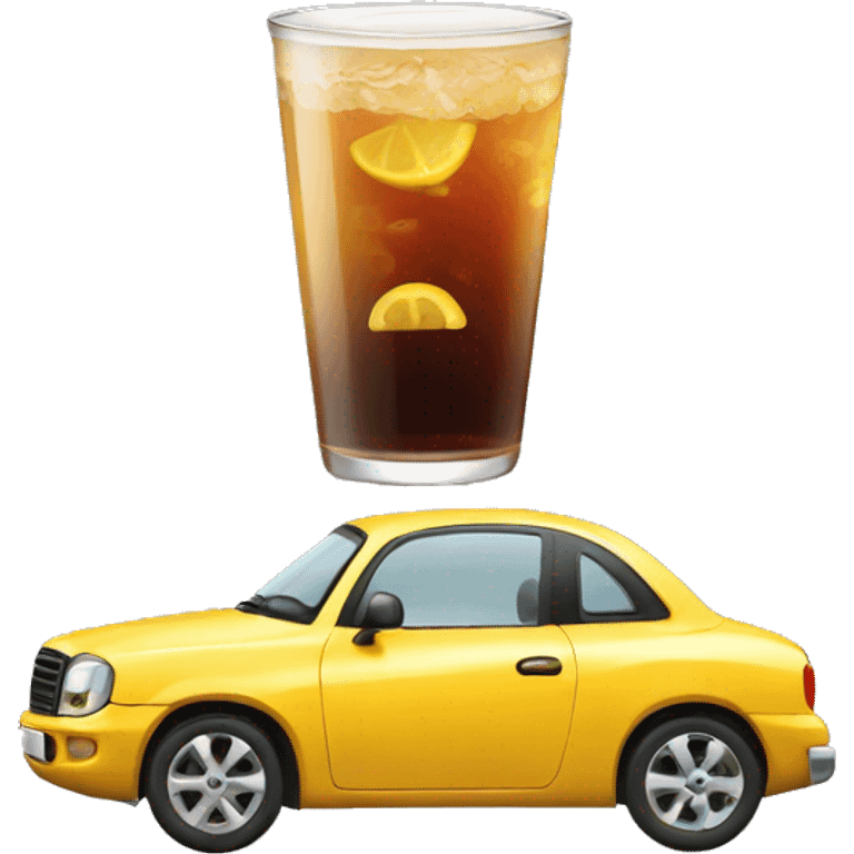 Car with drink emoji