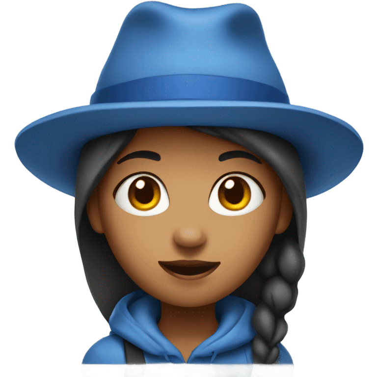 Girl wearing a blue hat emoji