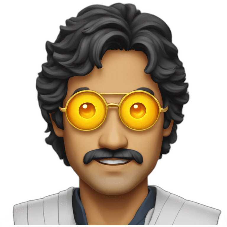 Nagarjuna with laser eyes emoji