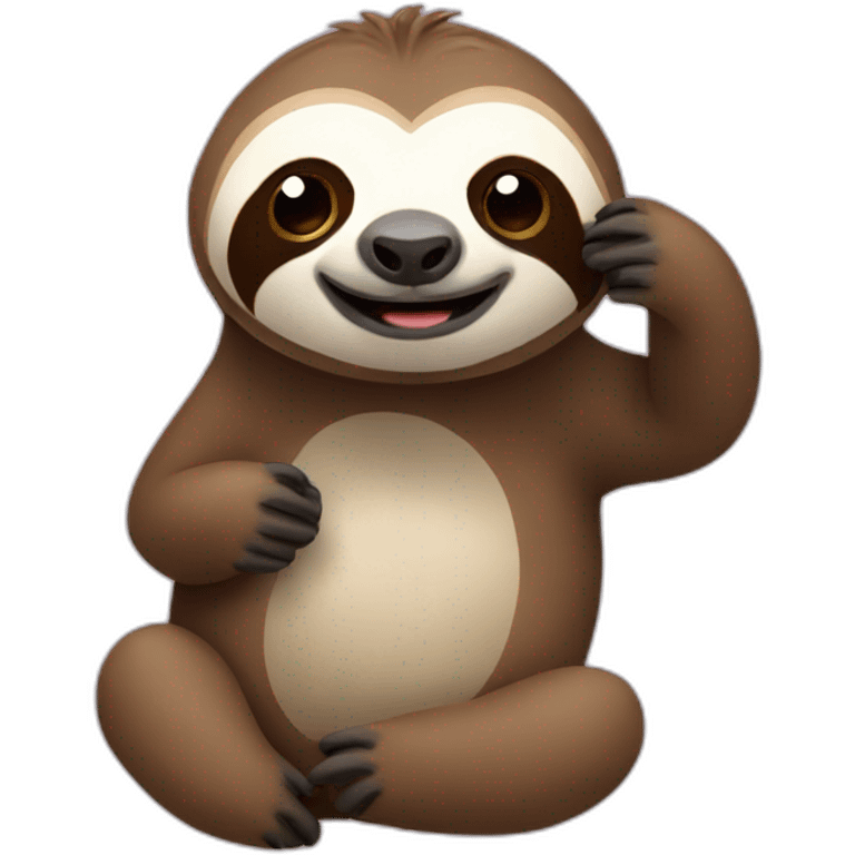 sloth on phone emoji