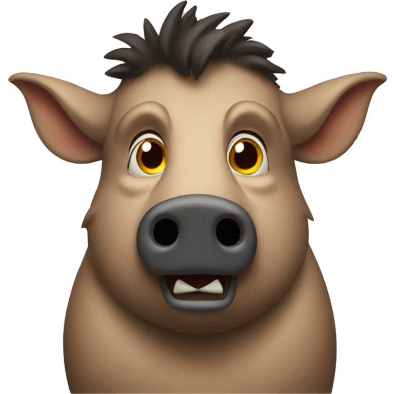 a boar looking confused emoji