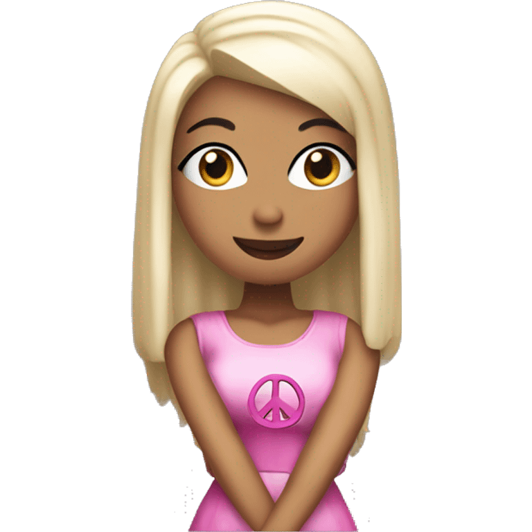 Nicki Minaj Sticking up a peace sign  emoji