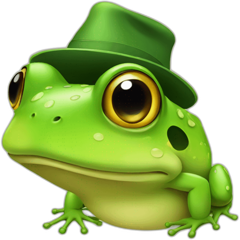 Frog with hat emoji