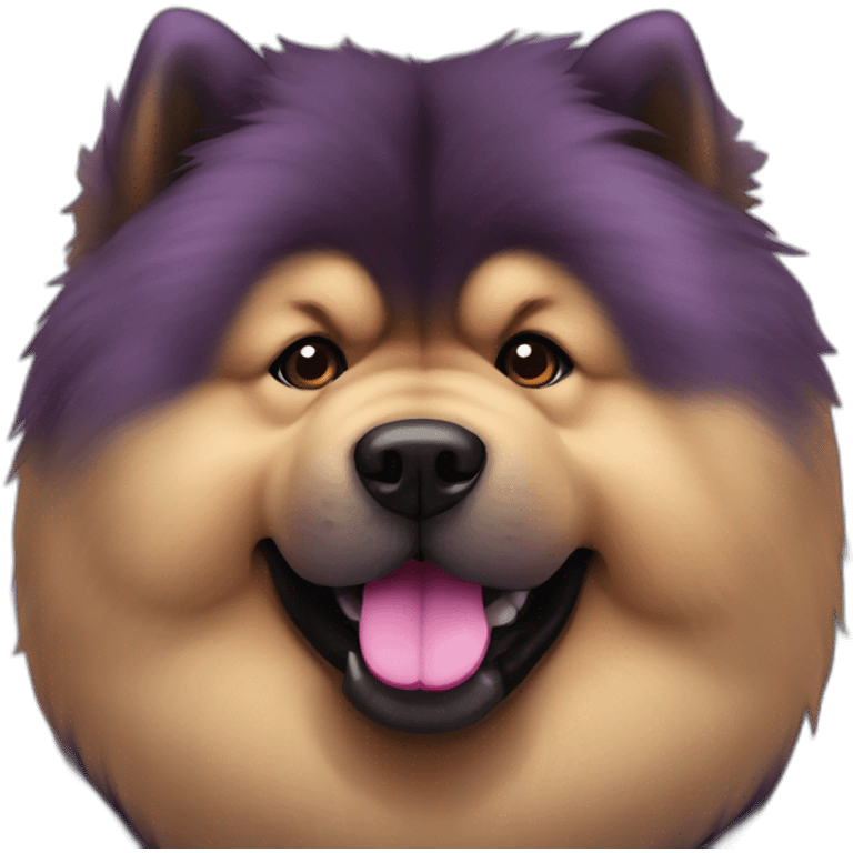 chow chow dark purple tongue emoji