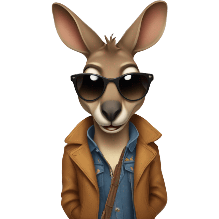 Rock star kangaroo  emoji