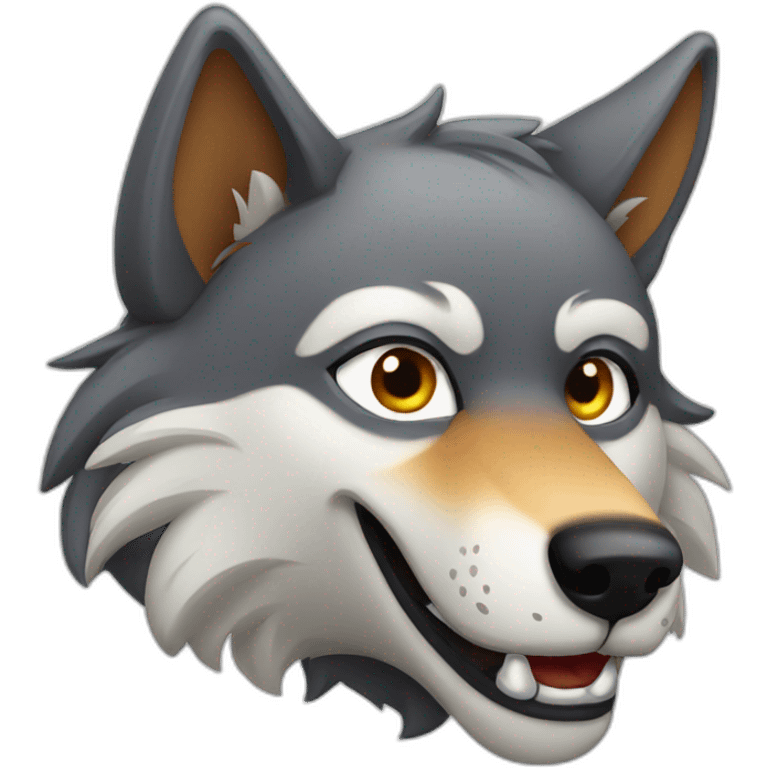 Wolf winking emoji