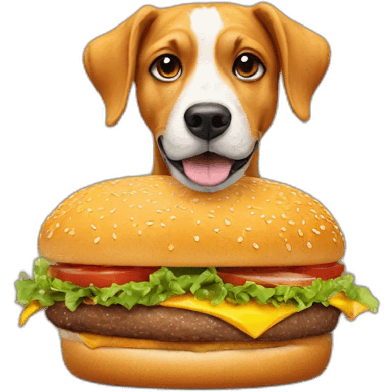 Dog on a burger emoji