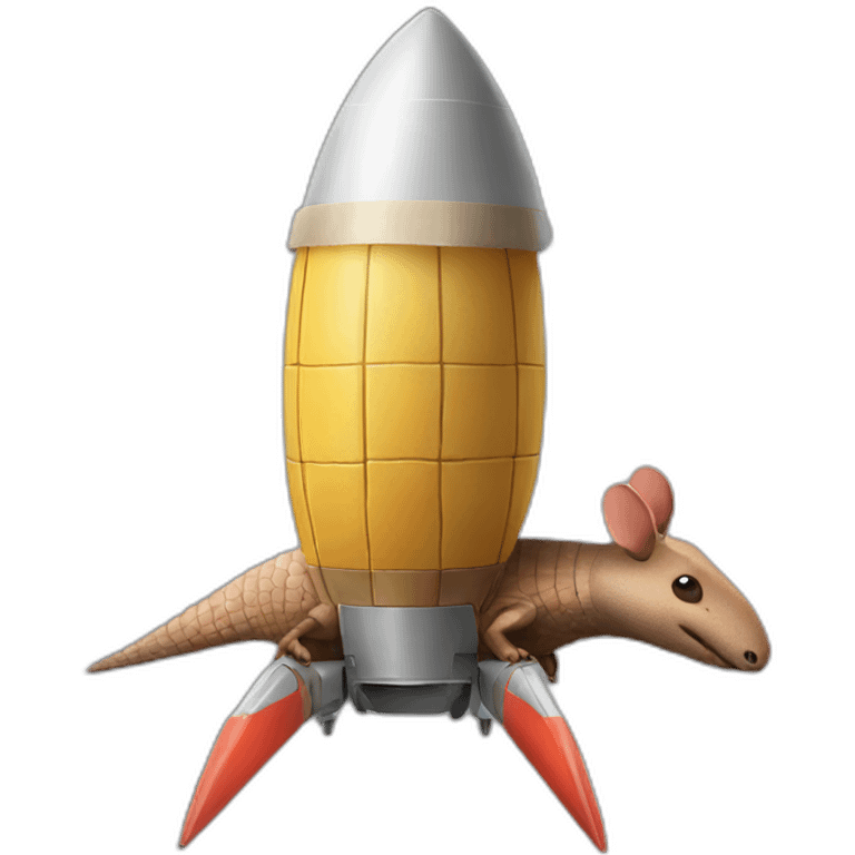 armadillo seat on a rocket emoji