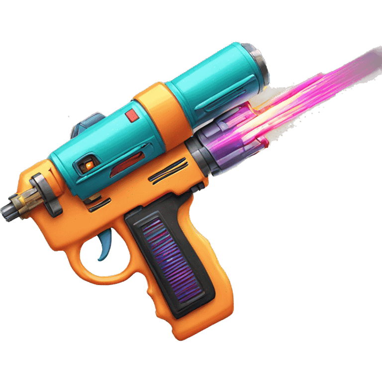 colorful retro laser gun emoji