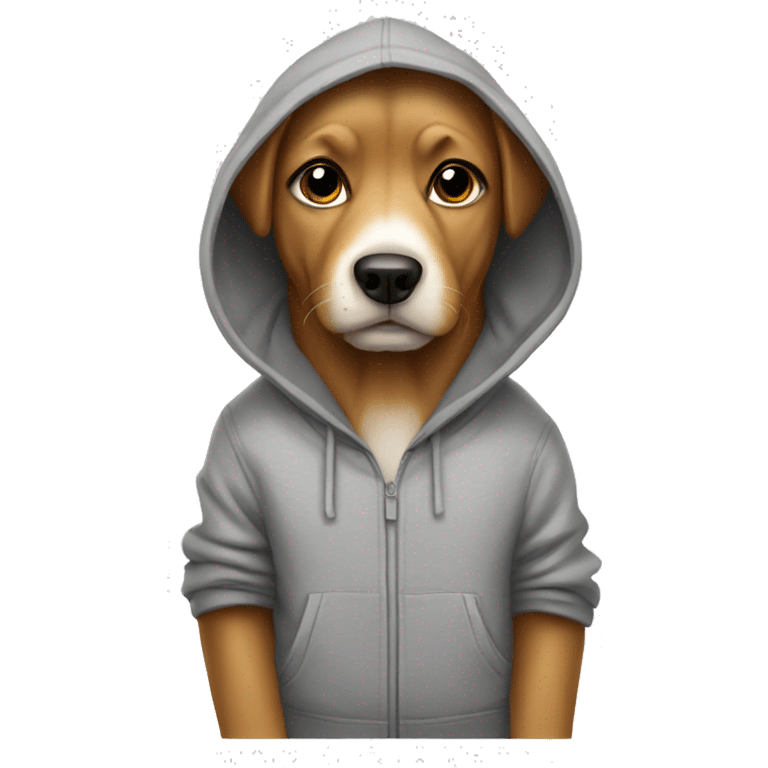 Dog wearing a hoodie emoji