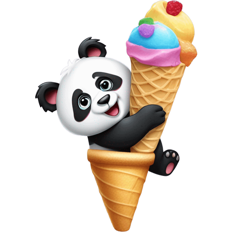 Panda eating ice cream emoji