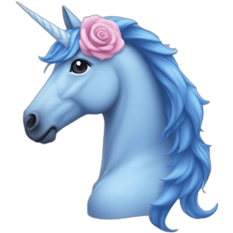 Licorne rose et bleu emoji