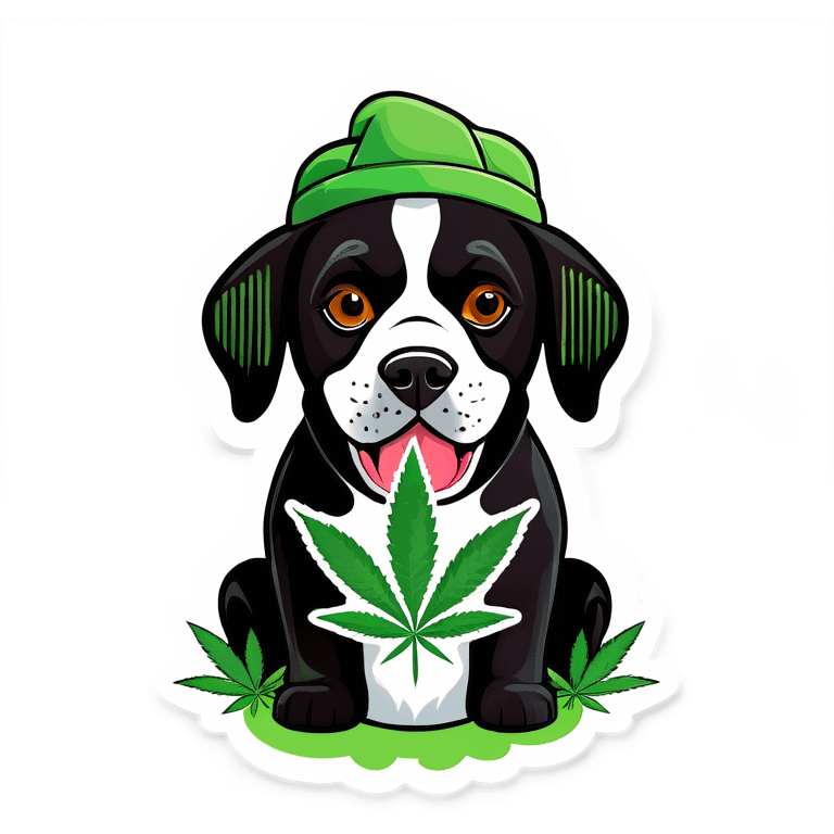 Dog with weed emoji