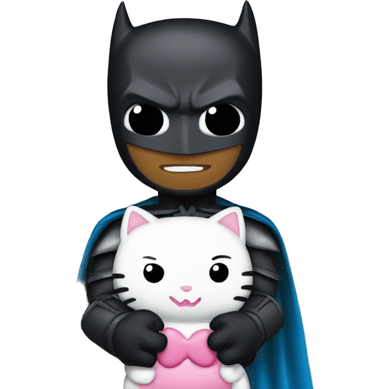 Batman holding hellokitty emoji