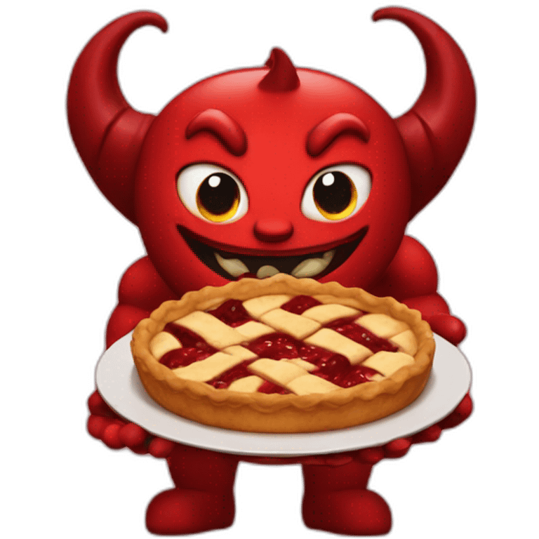 A devil with a pie emoji