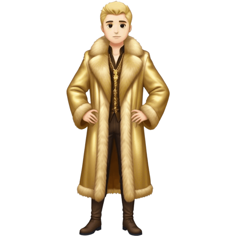 fullbody gold Long fur male coat emoji