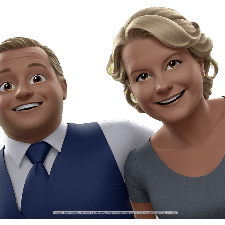 smiling couple in formal attire emoji