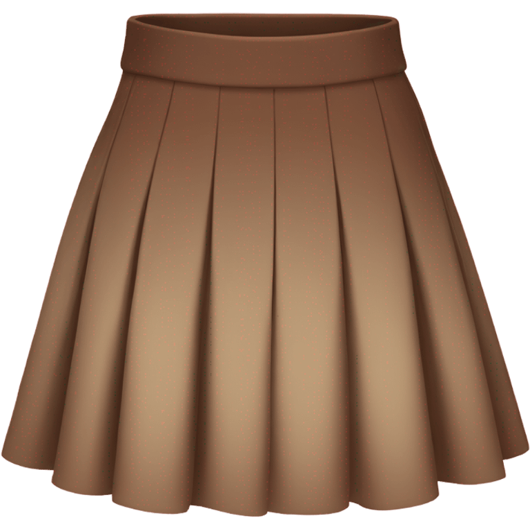 Brown pleated mini skirt, isolated emoji