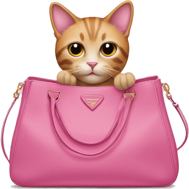 pink cat in a prada bag emoji