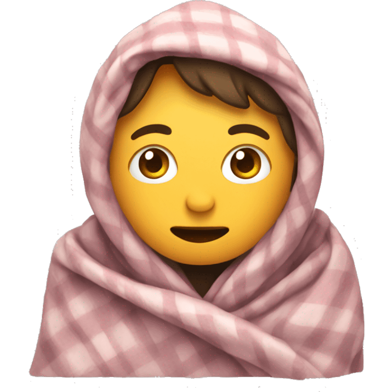 Person wrapped in a blanket emoji