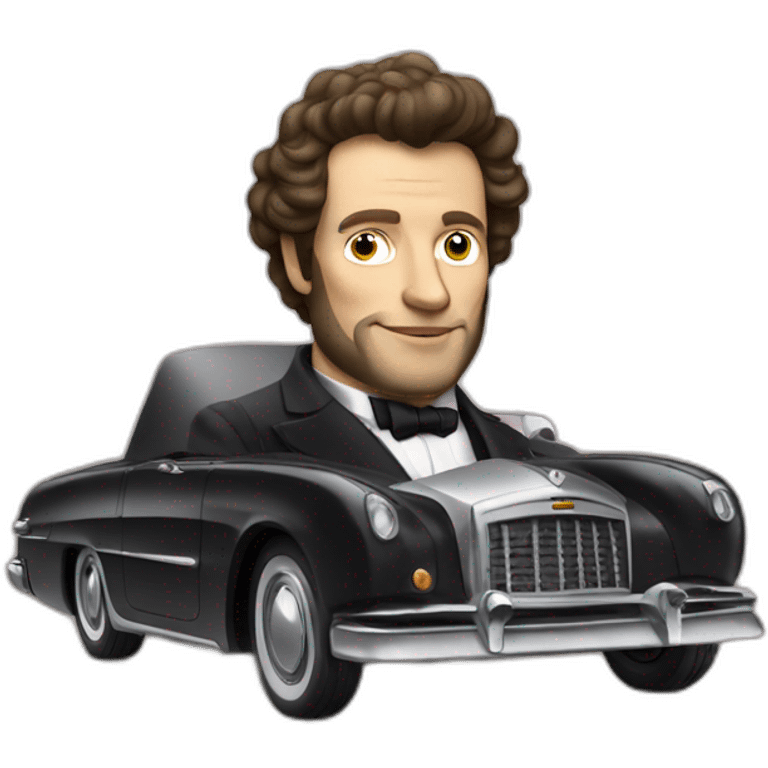 pushkin in a cool car emoji