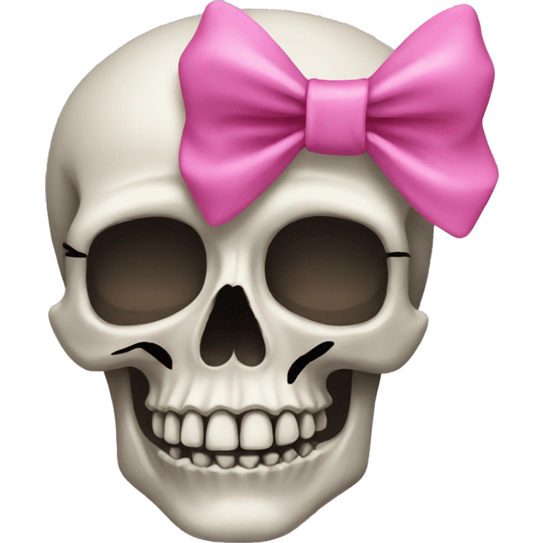 Skull with a pink bow emoji