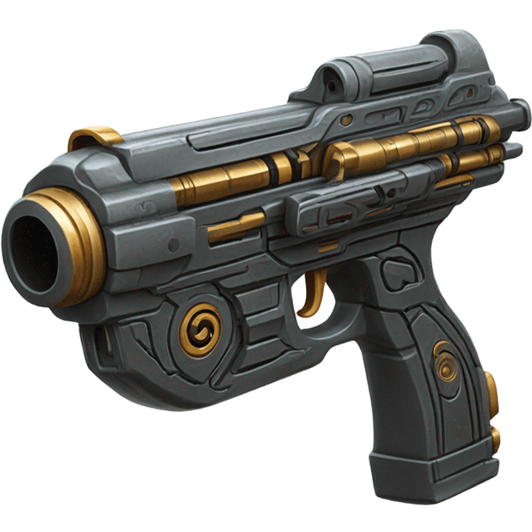 sci fi gun direct front barrel view emoji