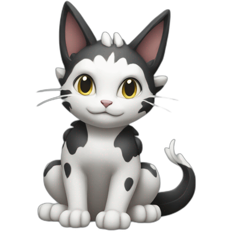 Sitting-Black-and-White-cat-dragon-type-pokemon emoji