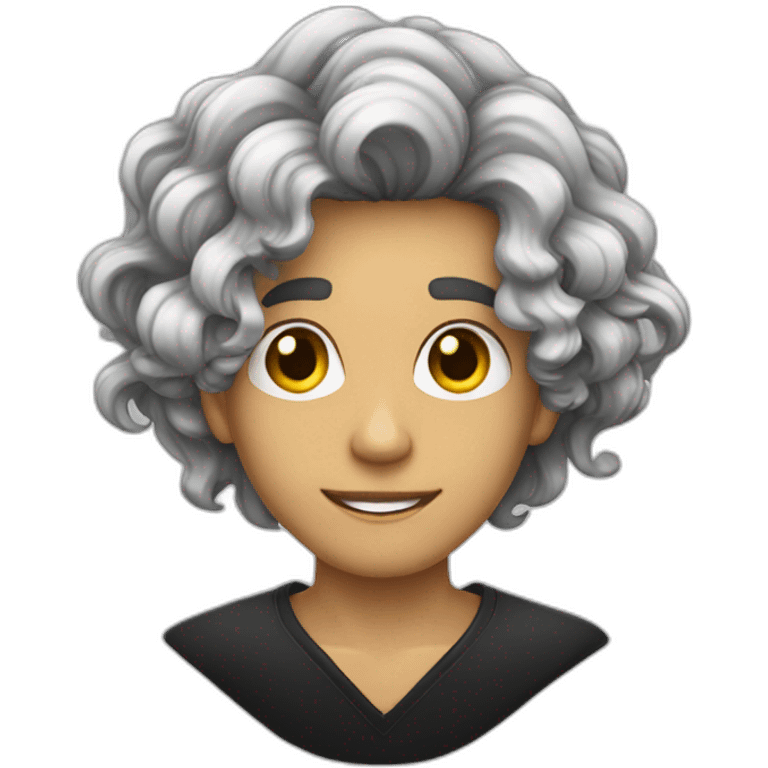 Homem de cabelo curto com waves e negro emoji