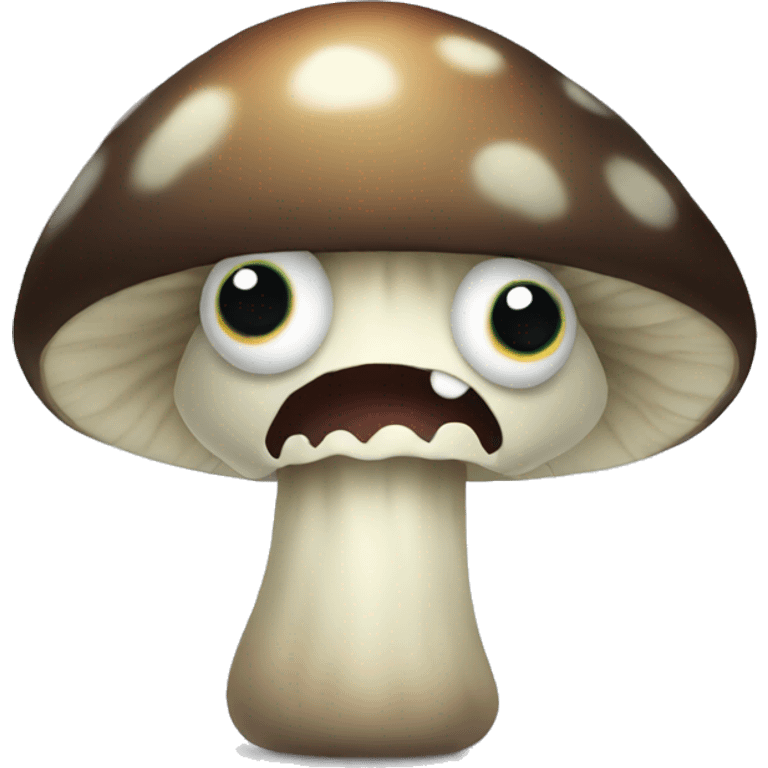 spooky mushroom with eyes emoji